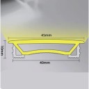 Perfil LED de silicona 40 x 10 mm Con borde blanco de 45 mm Longitud 1 m Flexible Con difusor Instalación empotrada en canal Pro tira LED Sin tira LED 2