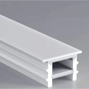 Perfil LED de silicone com borda 16,6 mm Corpo 12 x 10 mm Comprimento 1 m Flexível Com difusor Branco Para embutir fita LED em ranhura Sem fita 1