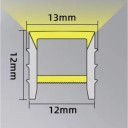 Perfil LED de silicone sem rebordo 12 x 12 mm Lado superior 13 mm Comprimento 1 m Flexível Com difusor Para ranhura Branco Para fita LED Sem fita 2