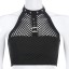 Perforiertes Crop-Top für Damen in Schwarz 2