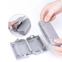 Perie de praf pentru curățarea canelurilor de ferestre 3,5 x 8,5 x 2,7 cm, reutilizabilă, cu burete înlocuibil, detalii despre cadru pentru curățarea 2