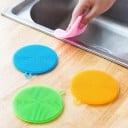 Perie din silicon pentru vase Burete de spălat rotund cu urechiușă pentru agățat Silicon flexibil cu peri Pentru farfurii și oale 10