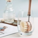 Perie pentru vase 23 x 4 x 4 cm Mâner din lemn Perii din fibre naturale Cap rotativ Cârlig metalic Perie de curățare pentru bucătărie 5
