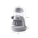 Perie pentru vase cu dozator 10 x 9,5 x 5 cm Perie Palma Rezervor pentru detergent Suport de scurgere Perie de curățare pentru bucătărie 5