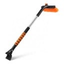 Perie pentru zăpadă cu racletă pentru gheață 2 în 1 Cu tijă telescopică Cap rotativ al periei 25 cm Mâner din spumă Pliabil Portocalie Pentru mașină 1