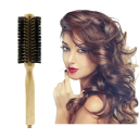 Perie profesională rotundă de coafură pentru păr cu peri de mistreț Mâner din lemn 23×4,7×11 cm Perie de styling pentru coafuri netede, ondulate și crețe 4