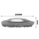 Perie rotativă din sârmă pentru iarbă 150 x 30 mm disc din oțel 25 mm orificiu argintiu pentru îndepărtarea ierbii și curățarea suprafețelor 4