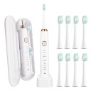 Periuță de dinți electrică sonică Sarmocare S100 Periuță Smart ultrasonică 8 capete încărcare USB IPX7 Rezistentă la apă 5 moduri 4