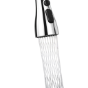 Perlador de cocina con rotación de 360° y 3 modos de agua, filtro de plástico, tubo extensible, negro/plata, limpieza efectiva del fregadero 8