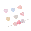 Perlas acrílicas en forma de corazón 10 x 9 mm Aproximadamente 70 unidades Perlas de colores con agujero de 2 mm para joyería Pulseras Collares Creación Decoraciones 10