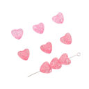 Perlas acrílicas en forma de corazón 10 x 9 mm Aproximadamente 70 unidades Perlas de colores con agujero de 2 mm para joyería Pulseras Collares Creación Decoraciones 8