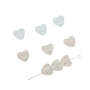 Perlas acrílicas en forma de corazón 10 x 9 mm Aproximadamente 70 unidades Perlas de colores con agujero de 2 mm para joyería 2