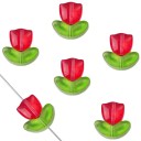 Perlas de vidrio hechas a mano 9 x 9 x 0,8 mm / 7 x 14 x 0,8 mm 10 unidades Patrón de tulipán floral Perlas decorativas para la creación 2