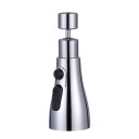 Perlatori da cucina con rotazione a 360° e 3 modalità d'acqua, filtro in plastica, tubo di estensione, nero/argento, pulizia efficace 2