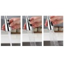 Perlatori da cucina con rotazione a 360° e 3 modalità d'acqua, filtro in plastica, tubo di estensione, nero/argento, pulizia efficace 9