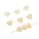 Perle acriliche a forma di cuore 10 x 9 mm Circa 70 pz Perle colorate con foro da 2 mm per gioielli Braccialetti Collane Creazione 3