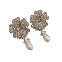 Perlen Schmuckset Party Armband Halskette Ohrringe Französisches luxuriöses Design Legierung Steine Blumen eleganter Schmuck 2