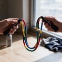 Perlen-Sprungseil NEVERTOOLATE 128 g Harte PE-Segmente 2,5 cm Seil 2,9 m Verstellbare Länge Für Freestyle und Cardio 5