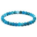 Perlenarmband aus blauen Perlen in Apatit-Optik Glänzende runde Perlen mit Marmorierung Modeschmuck für das Handgelenk 1