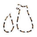 Perlenarmband-Set 18+5 cm und Halskette 45+7 cm Vintage Afrikanische Unisex Schmuckstücke aus Legierung Stilvolles Ethno Accessoire 7