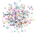 Perles à enfiler lettres 100 pcs 14