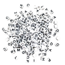 Perles à enfiler lettres 100 pcs 15