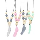Perles en silicone avec plume J2729 1