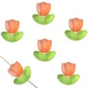 Perline di vetro fatte a mano 9 x 9 x 0,8 mm / 7 x 14 x 0,8 mm 10 pezzi Motivo floreale a tulipano Perline decorative per la creazione 7