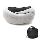 Pernă de călătorie gonflabilă în formă de U Suport ergonomic pentru gât melc Pernă respirabilă 360° pentru avion mașină Husă detașabilă 1