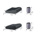 Perna ergonomică gonflabilă 30 x 42 cm Perna de călătorie pentru camping cu două straturi 7 si 10 cm Ușoară, lavabilă Portabilă pentru mașină 7