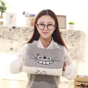 Pernă încălzitoare pentru mâini 32 x 21,5 cm Pernă de pluș cu motiv de desene animate gri Accesoriu cald pentru cadou de iarnă pentru copii și adulți 2