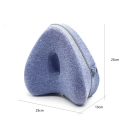 Pernă ortopedică din bumbac cu spumă cu memorie, 23 x 13 x 25 cm, în formă de inimă, pentru dormit lateral, pentru genunchi și coloană vertebrală 3