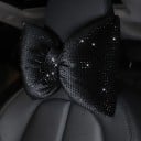 Perna pentru mașină cu fundă și pietricele decorative strălucitoare cca 20 × 25 cm suport pentru cap și talie accesoriu stilat 6