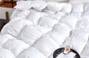 Péřová přikrývka 150 x 200 cm 2,5 kg Bílé husí peří Zimní prošívaná přikrývka 3D komorová konstrukce Hřejivá přikrývka 2