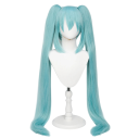 Perucă Hatsune Miku 110 cm anime cosplay lungă cu două cozi sintetice din fibră rezistentă la temperaturi ridicate pentru Halloween și costume 1