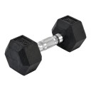 Pesos hexagonais de 6 kg 2 pcs 28,8 x 11,5 cm com pega estriada, pesos pretos e prateados para treino em casa ou no ginásio 5