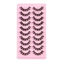 Pestañas postizas expresivas, 10 pares, pestañas postizas de tiras dramáticas, pestañas de tiras de visón 12