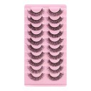 Pestañas postizas expresivas, 10 pares, pestañas postizas de tiras dramáticas, pestañas de tiras de visón 15