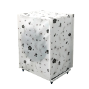 Pesukoneen suojapeite 62 x 55 x 86 cm Mustavalkoiset kukat Valkoinen-läpinäkyvä vetoketjullinen peite etukuormitettaville pesukoneille 1