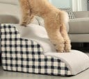 Pet Steps Checkered Pattern 3 Steps 40x55x35 cm Fabric Steps for Bed and Sofa for Dogs and Cats 2