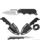 Petit couteau en acier inoxydable avec étui 12 cm Couteau de poche pour activités de plein air Camping Randonnée Survie Lame tranchante Outil compact pour la nature 2