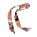 Petit long fin foulard 4 × 100 cm Imprimé féminin Foulard multifonctionnel mode pour la tête Bandeau pour cheveux Décoration de poignée de sac 4