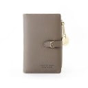 Petit portefeuille pour femmes avec boucle et poche zippée Modèle compact pliable avec des emplacements pour cartes Cuir PU synthétique 4