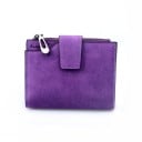 Petit portefeuille pour femmes en simili cuir 12 x 9,8 cm Poche zippée Compartiments pour cartes Fenêtre pour document Fermeture 2