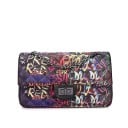 Petit sac à main matelassé en cuir synthétique avec rabat Chaîne à épaule Fermeture pivotante Imprimé graffiti coloré 25 x 16 x 8 cm 2