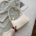 Petit sac à main pour femme en cuir PU Forme arrondie avec une courte anse Fermeture éclair Dimensions 22 x 14 x 8 cm Pour la ville 4