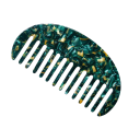 Pettine arrotondato in acetato per capelli a forma di mezzaluna con denti larghi Pettine da viaggio colorato per districare capelli bagnati e asciutti 4