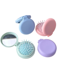 Pettine pieghevole con specchio 6,5 x 7,5 cm Pettine massaggiante portatile per districare i capelli Pettine compatto da viaggio 2