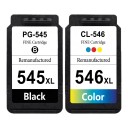 PG-545XL and CL-546XL Ink Cartridge Set 2 pcs Compatible with Canon 18 ml with Chip Black and Colour for Pixma MG3050 MX495 1