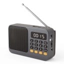 Φορητό FM ραδιόφωνο 116 x 34 x 71 mm με Bluetooth 5.0 και MP3 αναπαραγωγέα από microSD και USB με φακό και φόρτιση USB-C σε σκούρο γκρι χρώμα 1